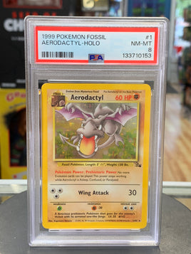Aerodactyl Holo Fossil 1/62 (Pokemon, Wizard) **PSA 8**