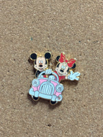 Mickey & Minnie in Pink Car (Walt Disney World, Pin Traders) - Bitz & Buttons