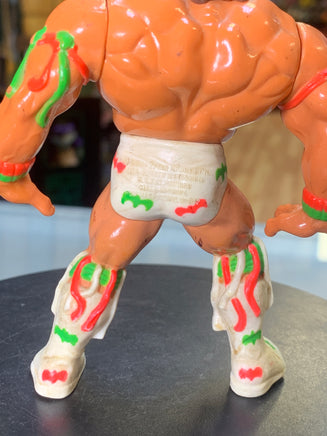 Ultimate Warrior Green/Pink Spot Shorts 5382(Vintage WWF WWE, Hasbro) - Bitz & Buttons
