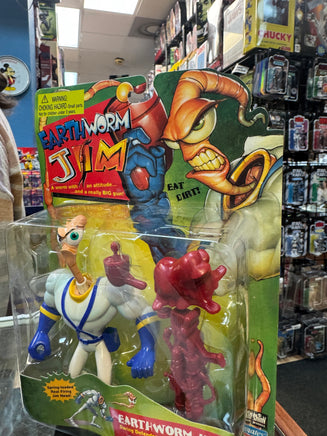 Defender of Earth Earthworm Jim (Playmates, Vintage Earthword Jim) SEALED - Bitz & Buttons