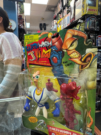 Defender of Earth Earthworm Jim (Playmates, Vintage Earthword Jim) SEALED - Bitz & Buttons