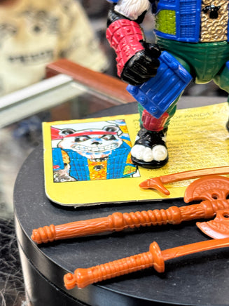 Panda Khan with File Card (Vintage TMNT Ninja Turtles, Playmates) COMPLETE - Bitz & Buttons