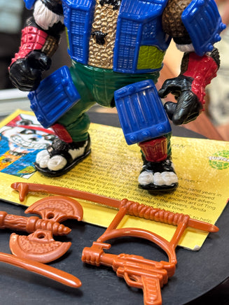 Panda Khan with File Card (Vintage TMNT Ninja Turtles, Playmates) COMPLETE - Bitz & Buttons