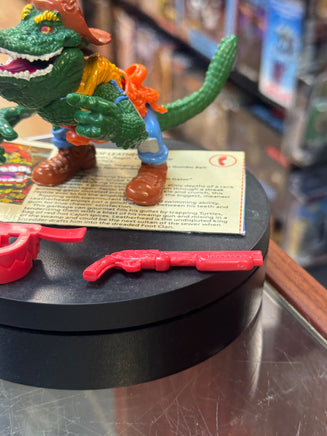 Leatherhead with File Card (Vintage TMNT Ninja Turtles, Playmates) COMPLETE - Bitz & Buttons