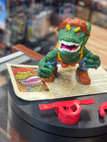 Leatherhead with File Card (Vintage TMNT Ninja Turtles, Playmates) COMPLETE - Bitz & Buttons