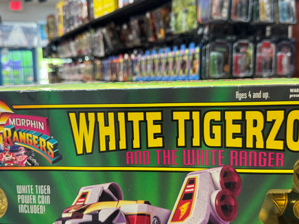 White Tigerzord with White Ranger (Vintage MMPR Power Rangers, Bandai) NEW - Bitz & Buttons