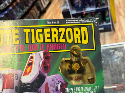 White Tigerzord with White Ranger (Vintage MMPR Power Rangers, Bandai) NEW - Bitz & Buttons