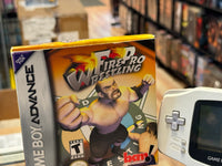 Arctic White Gameboy Advance mit Fire Pro Wrestling (Nintendo, GBA-Videospiel)