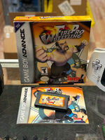 Arctic White Gameboy Advance mit Fire Pro Wrestling (Nintendo, GBA-Videospiel)