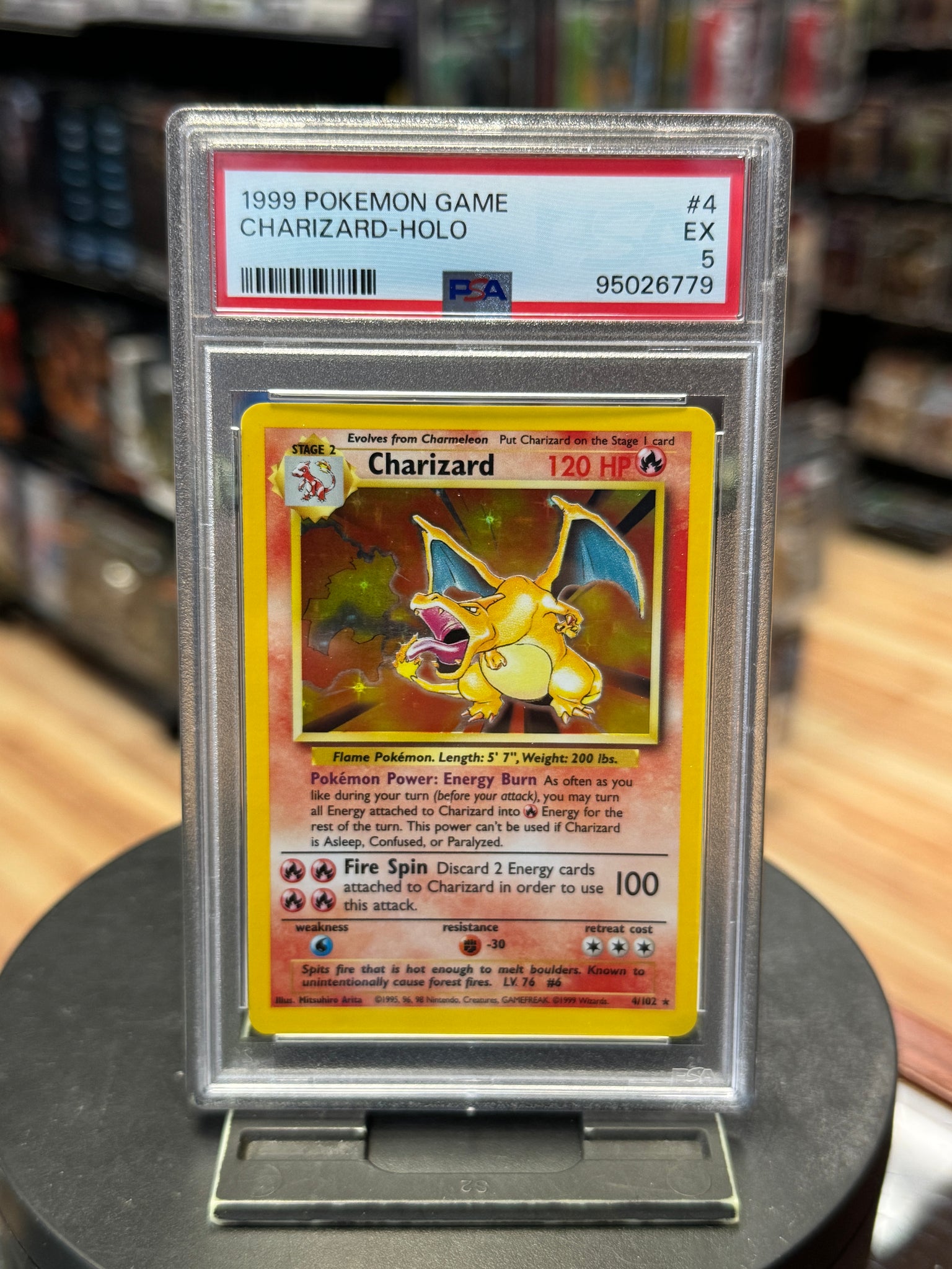 Charizard Holo 4/102 (Wizard, Pokemon 1999) ** PSA Graded 5 **| Bitz & Buttons Charizard Holo 4/102 (Wizard, Pokemon 1999) ** PSA Graded 5 **| Bitz & Buttons