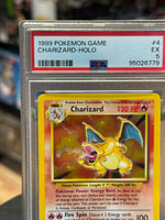 Charizard Holo 4/102 (Zauberer, Pokemon 1999) ** PSA-Bewertung 5 **