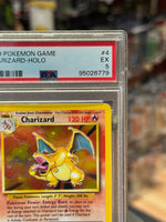 Charizard Holo 4/102 (Zauberer, Pokemon 1999) ** PSA-Bewertung 5 **