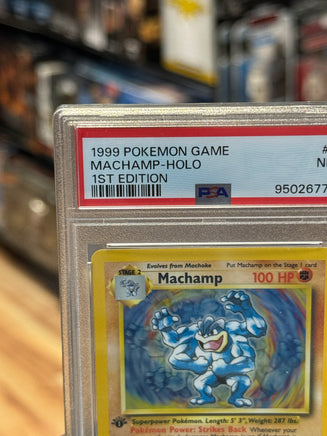 1st edition machamp holographic pokemon card Pokemon Card Machamp 8/102 Holo Foil 1st Edition Base Set PSA 9 MINT THICK STAMP