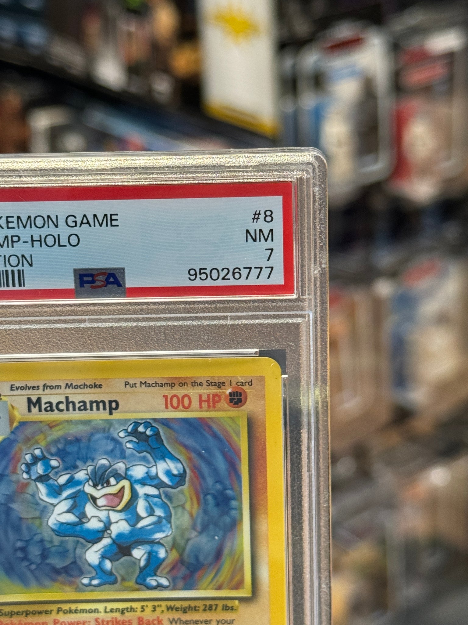 Machamp Holo 8/102 1st Edition (Wizard, Pokemon 1999) ** PSA Graded 7 | Bitz & Buttons Machamp Holo 8/102 1st Edition (Wizard, Pokemon 1999) ** PSA Graded 7 | Bitz & Buttons