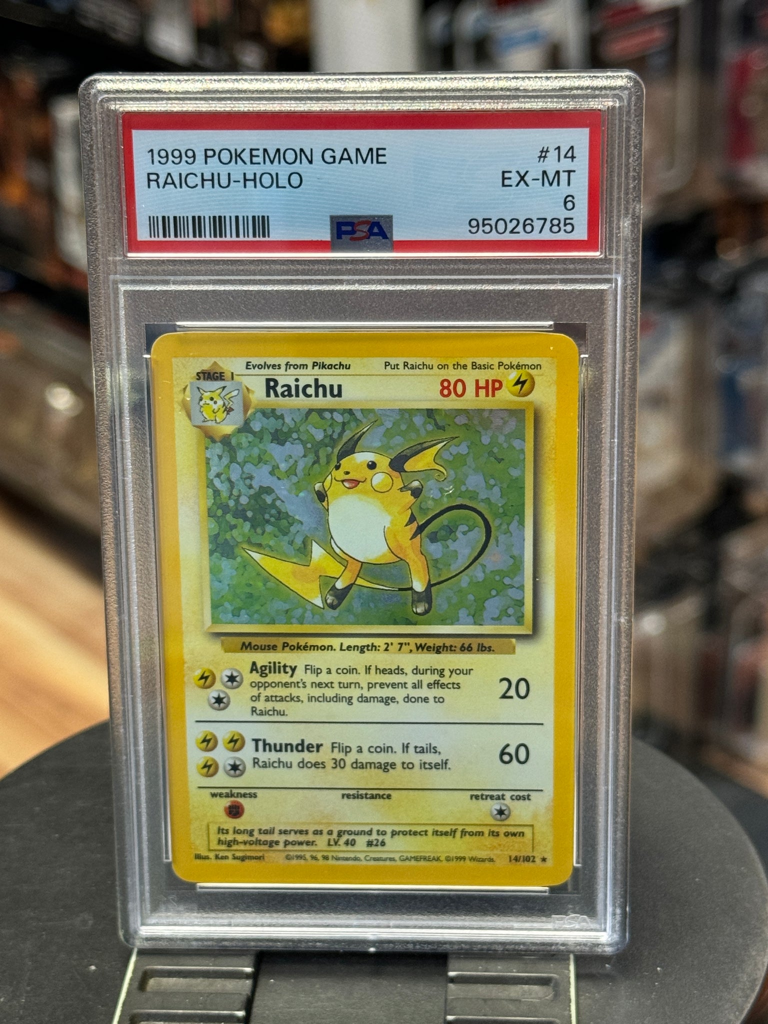 Raichu Holo 16/102 (Wizard, Pokemon 1999) ** PSA Graded 6 **| Bitz & Buttons Raichu Holo 16/102 (Wizard, Pokemon 1999) ** PSA Graded 6 **| Bitz & Buttons
