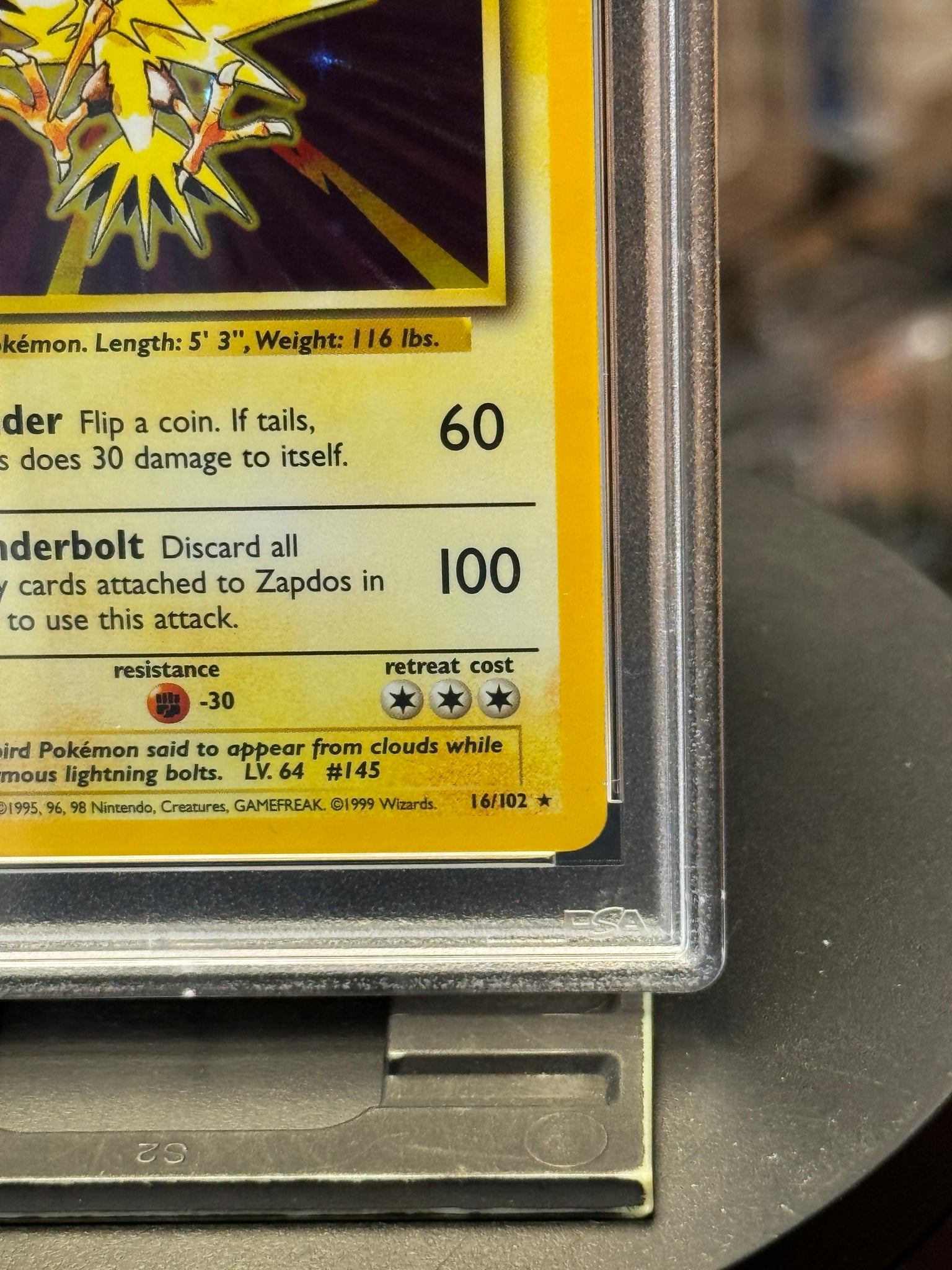 Zapdos Holo 16/102 (Wizard, Pokemon 1999) ** PSA Graded 6 **| Bitz & Buttons Zapdos Holo 16/102 (Wizard, Pokemon 1999) ** PSA Graded 6 **| Bitz & Buttons