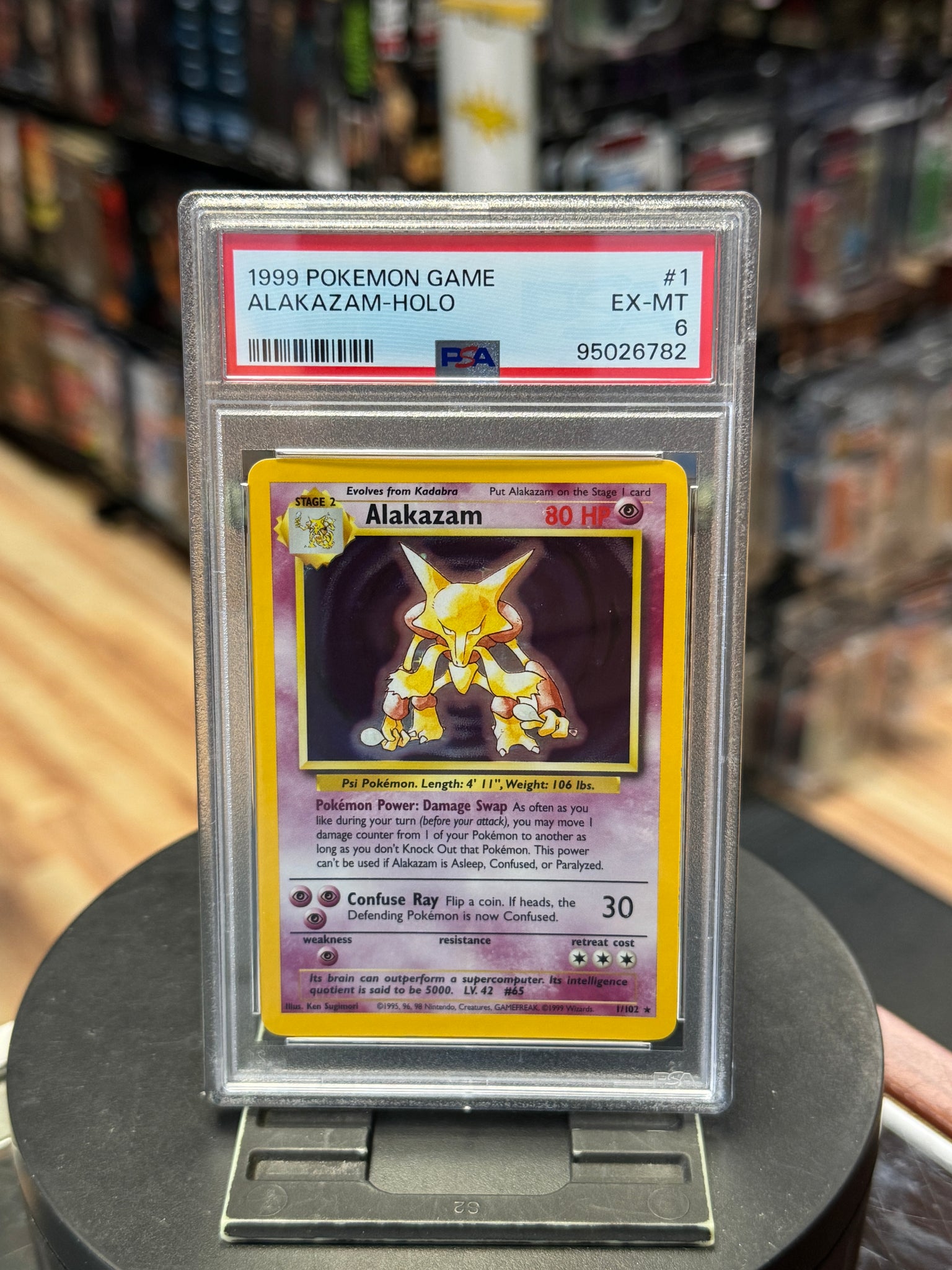 alakazam pokemon card 1/102 Alakazam 1/102 Base Set (Shadowless) Holo for sale online