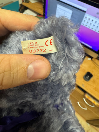 Lavender Growler Stuffed Bear with Tags LE 3232/3500 (Vintage Steiff, German) - Bitz & Buttons