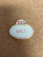 WDW 100 Years Walt Name Tag (Disney, Pin Traders) - Bitz & Buttons