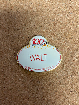 WDW 100 Years Walt Name Tag (Disney, Pin Traders) - Bitz & Buttons