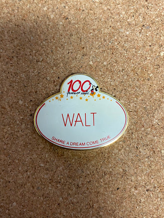 WDW 100 Years Walt Name Tag (Disney, Pin Traders) - Bitz & Buttons