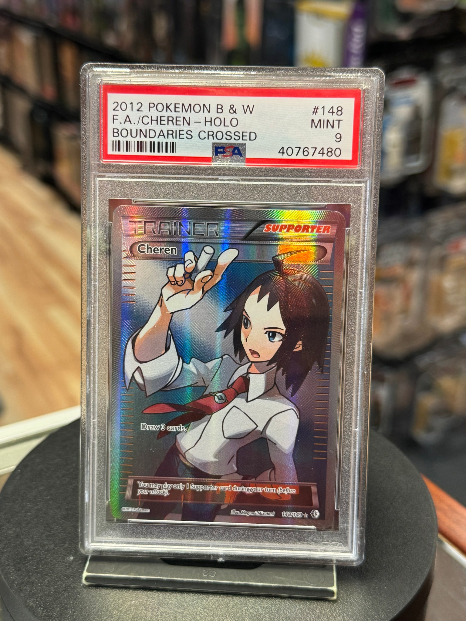 cheren pokemon card FA Cheren Holo 148/149 (Boundaries Crossed B&W, Pokemon) ** PSA Graded| Bitz & Buttons