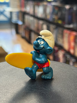 Long Board Surfer Smurf (Vintage PEYO, Schleich) - Bitz & Buttons