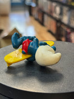 Long Board Surfer Smurf (Vintage PEYO, Schleich) - Bitz & Buttons