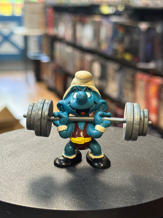 Weightlifting Super Smurf (Vintage PEYO, Schleich) - Bitz & Buttons