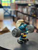 Weightlifting Super Smurf (Vintage PEYO, Schleich) - Bitz & Buttons