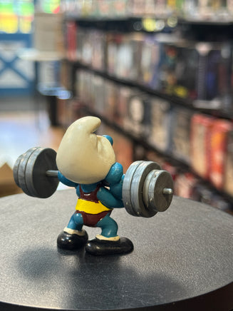 Weightlifting Super Smurf (Vintage PEYO, Schleich) - Bitz & Buttons