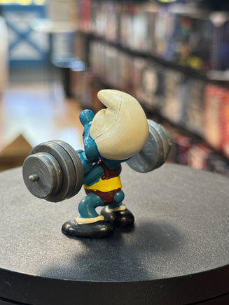 Weightlifting Super Smurf (Vintage PEYO, Schleich) - Bitz & Buttons