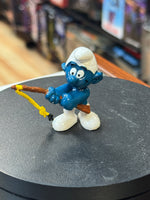 Fishing Smurf (Vintage PEYO, Schleich) - Bitz & Buttons