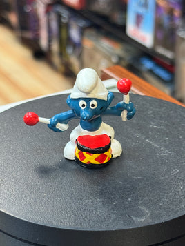 Drummer Smurf (Vintage PEYO, Schleich) - Bitz & Buttons