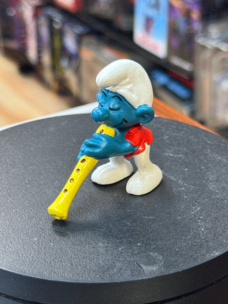 Flute Smurf (Vintage PEYO, Schleich) - Bitz & Buttons