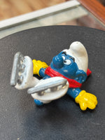Ice Skating Smurf (Vintage PEYO, Schleich) - Bitz & Buttons