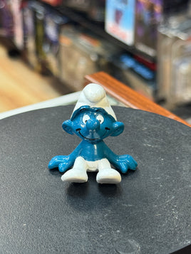 Sitting Thinker Smurf (Vintage PEYO, Schleich) - Bitz & Buttons