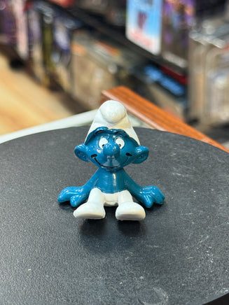 Sitting Thinker Smurf (Vintage PEYO, Schleich) - Bitz & Buttons