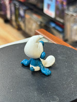 Sitting Thinker Smurf (Vintage PEYO, Schleich) - Bitz & Buttons