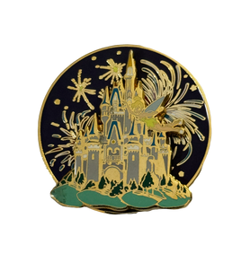 Tinker Bell Cinderella Castle Spinner Pin (Walt Disney World, Pin Traders)