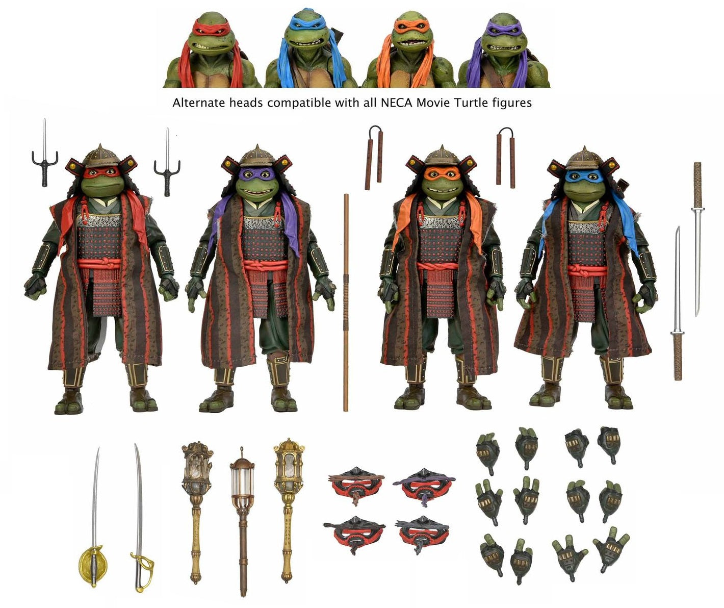 TMNT サムライ タートルズ 4体セット Samurai Turtles 4 Pack (TMNT Ninja Turtles, NECA) Sealed| Bitz