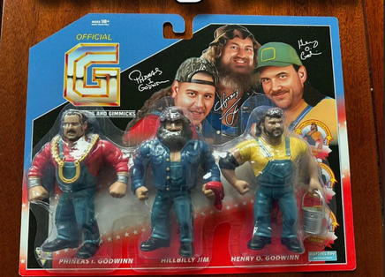 Goodwin Twins & Hillbilly Jim 3 Pack (Grapplers & Gimmicks WWF, Hasttel Toys) - Bitz & Buttons