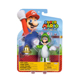 Cat Luigi With Super Bell 4in (Super Mario, Jakks Pacific) **SEALED**