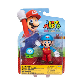 Ice Mario With Ice Flower 4in (Super Mario, Jakks Pacific) **SEALED**