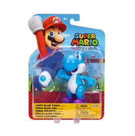 Light-Blue Yoshi With Egg 4in (Super Mario, Jakks Pacific) **SEALED**