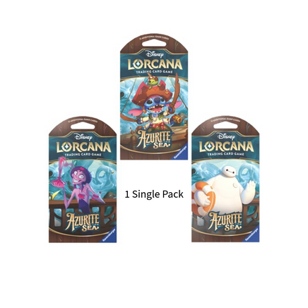 Azurite Seas Sleeved Booster Pack (Disney Lorcana, Ravensburger) SEALED - Bitz & Buttons
