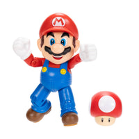 Mario with Mushroom 4" (Super Mario Brothers, Jakks Pacific) **SEALED**