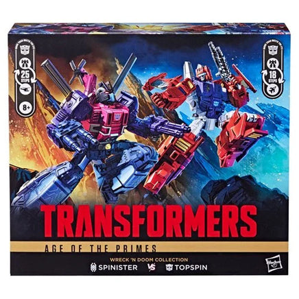 Topspin & Spinister -Wreck N' Doom- 2 Pack (Transformers Age of the Primes, Hasbro) SEALED - Bitz & Buttons