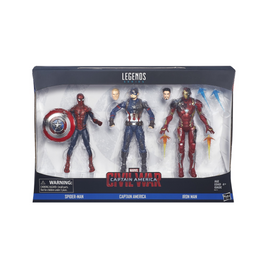 Spider Man, Captain America, Iron Man 3 Pack (Marvel Legends, Hasbro) - Bitz & Buttons