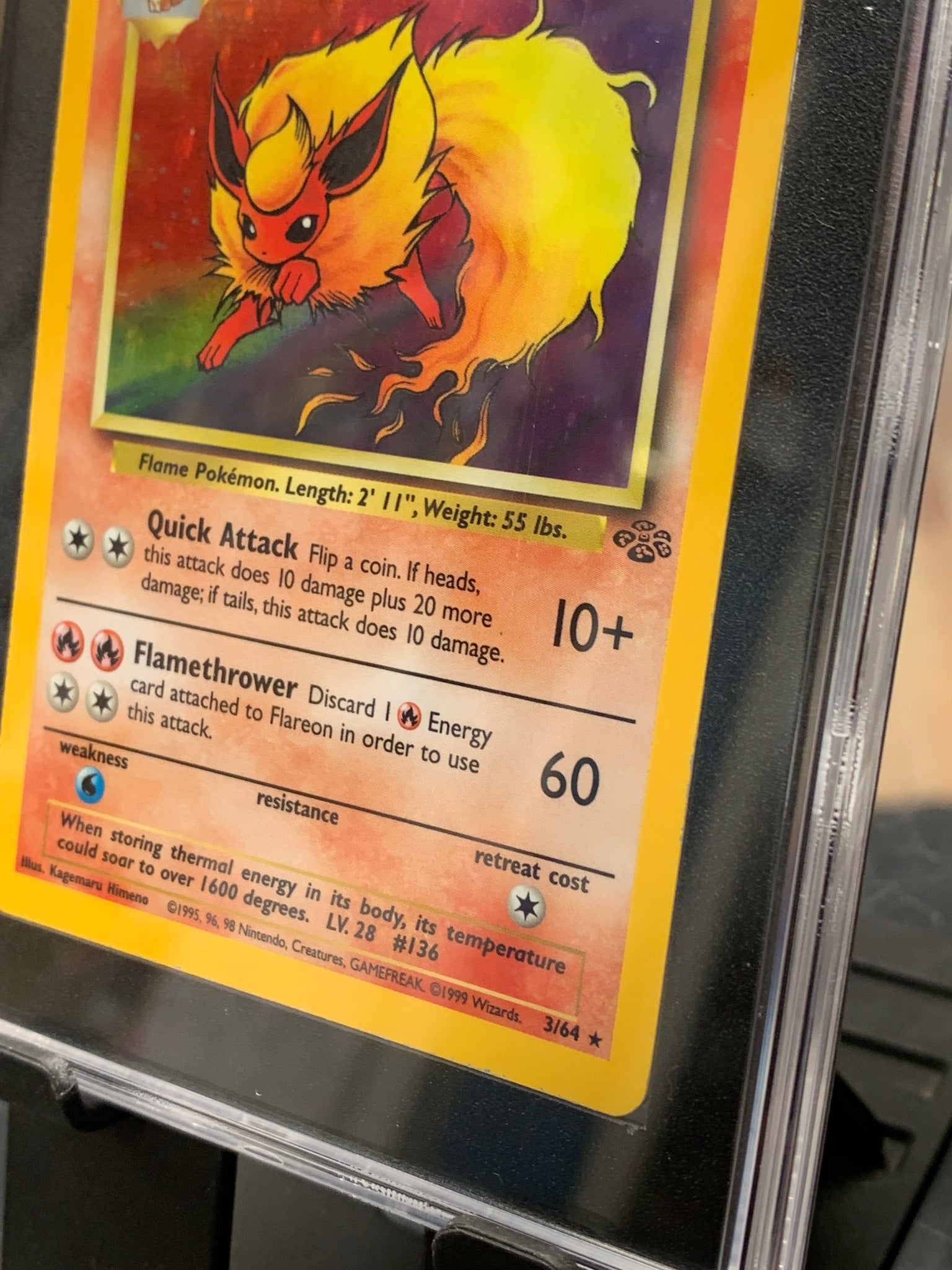 Jungle Flareon 3/64 Holo (Wizards TCG, Pokmon) SGC 6| Bitz & Buttons Jungle Flareon 3/64 Holo (Wizards TCG, Pokmon) SGC 6| Bitz & Buttons